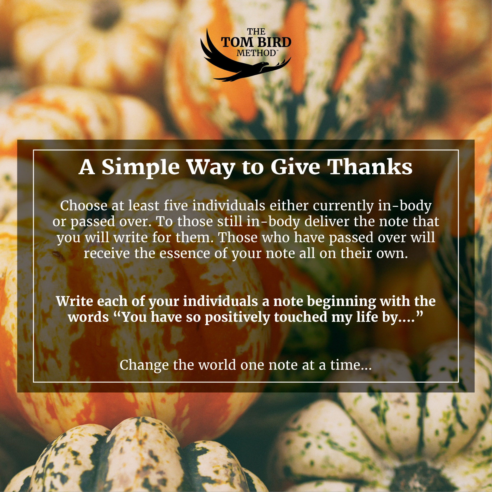 Simple way to give thanks - Tom Bird